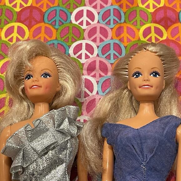 Lucky Brands Dolls Barbie Sized Dressed As Shown 2 Dolls - Picture 1 of 3